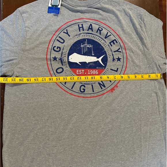 NEW with tags! Guy Harvey Gray T-Shirt Fishing theme red white blue size L men’s - Picture 5 of 8
